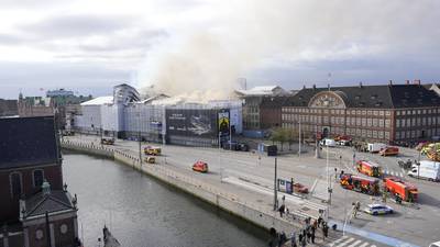 Photos: Fire rages through the 17th-century Old Stock Exchange in Copenhagen