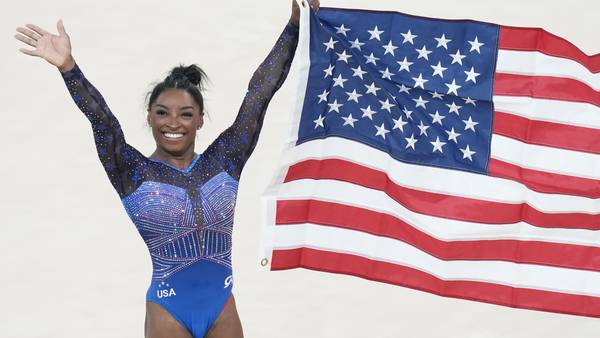 Simone Biles makes history with second all-around Olympic gymnastics title, 8 years after her first