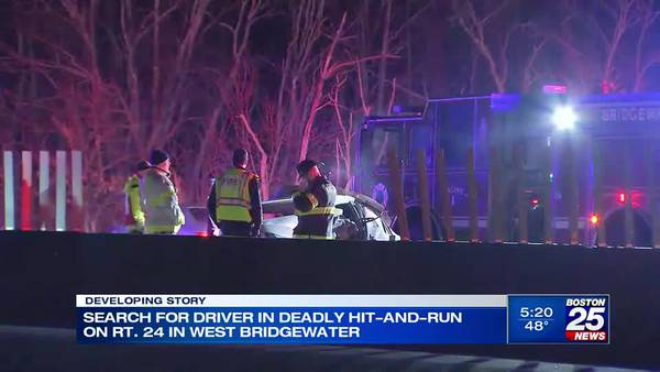 State police searching for driver in deadly hit-and-run crash on Route 24 in West Bridgewater
