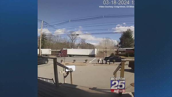WATCH: Dramatic video shows the moment a commuter train collides with a tractor-trailer in Littleton