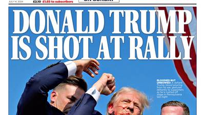 Front page coverage of the assassination attempt of former President Donald Trump