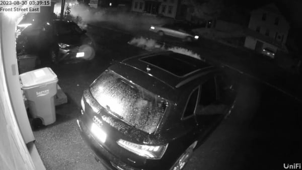 Maynard police release video of serious crash involving stolen car as search for suspects continue