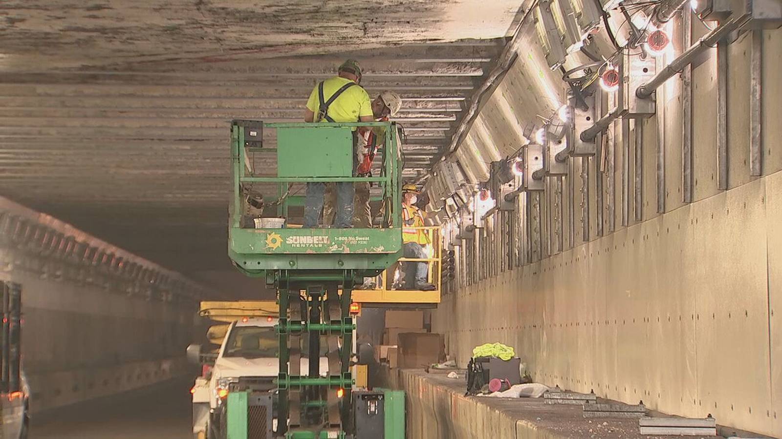 Behindthescenes look at construction inside Sumner Tunnel as 8week