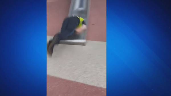 Boston police officer hurt tumbling down children’s slide; video of incident goes viral 