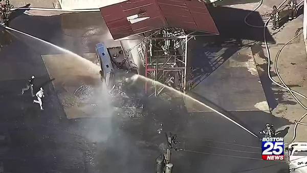 Dramatic moments as crews race to battle an oil tanker fire in Haverhill