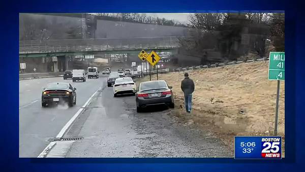 Gaping pothole on I-95N in Waltham leaves drivers with flats