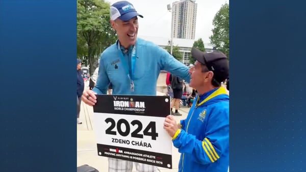 Zdeno Chara surprised by Boston Marathon race director after completing Ironman triathlon