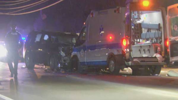 Five people seriously injured after a head-on collision involving an ambulance in Foxboro