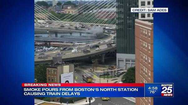 Smoke pours from commuter rail train at North Station causing MBTA delays