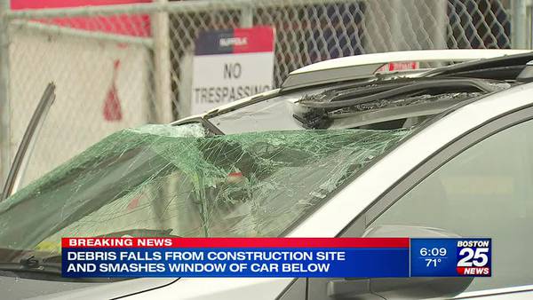 Worker injured, car damaged after debris falls from building under construction in Boston