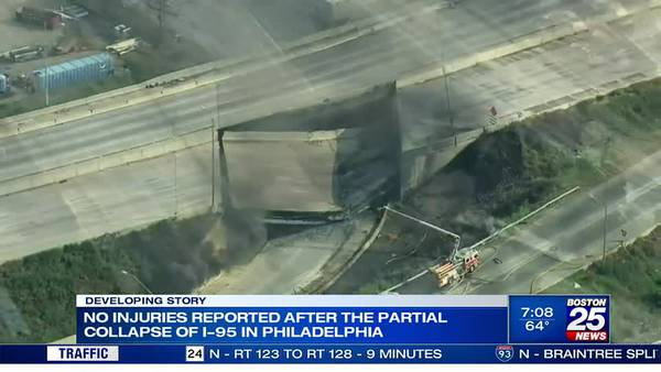 Long commutes start after part of I-95 collapses in Philadelphia following tanker truck fire 