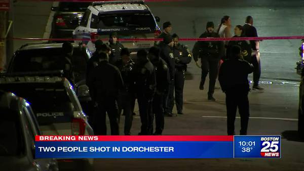 Police investigating after two people shot on Dewey Street in Dorchester