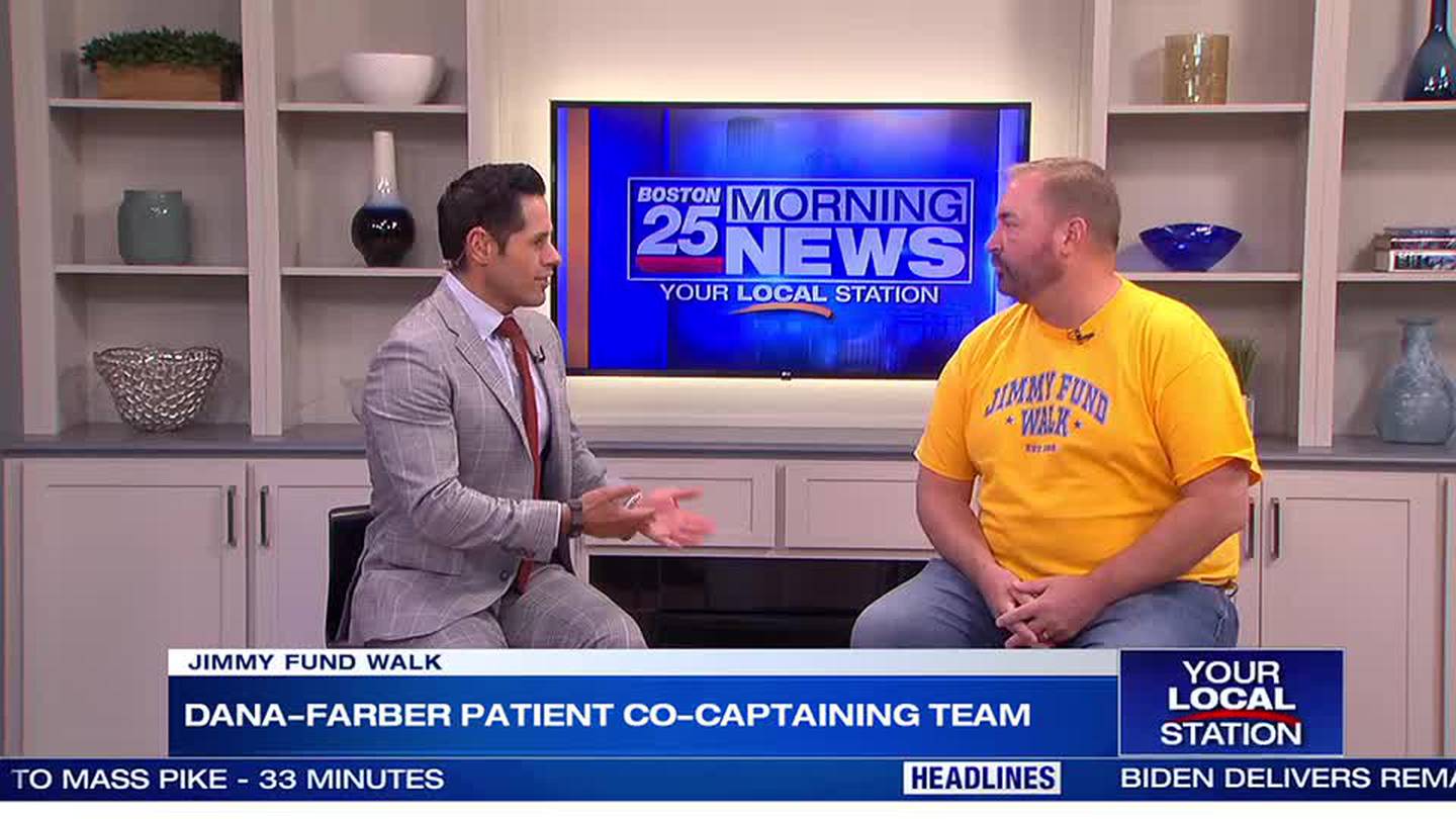 DanaFarber patient cocaptaining team in Jimmy Fund Walk Boston 25 News