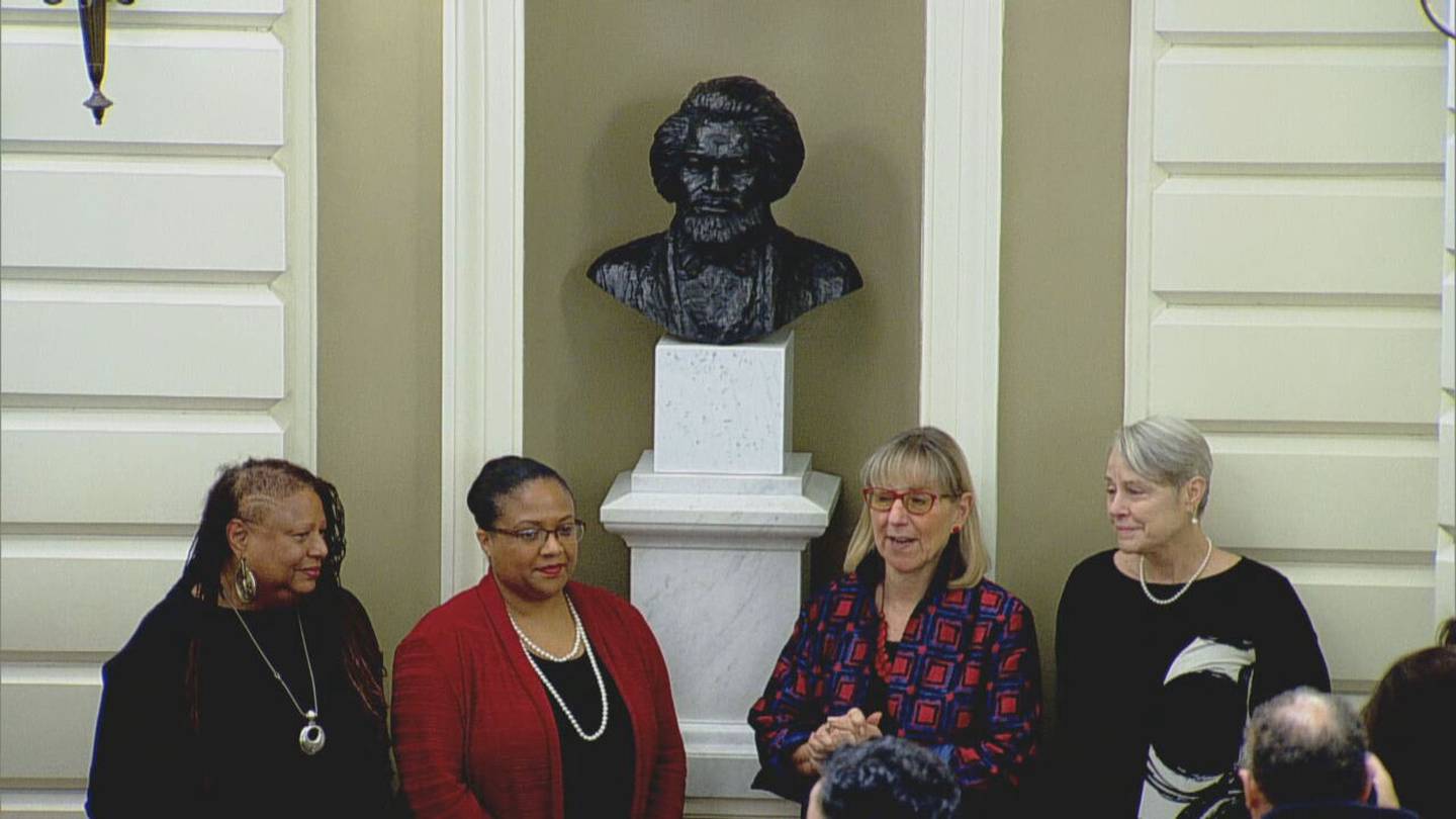 Massachusetts unveils bust of famed abolitionist Frederick Douglass