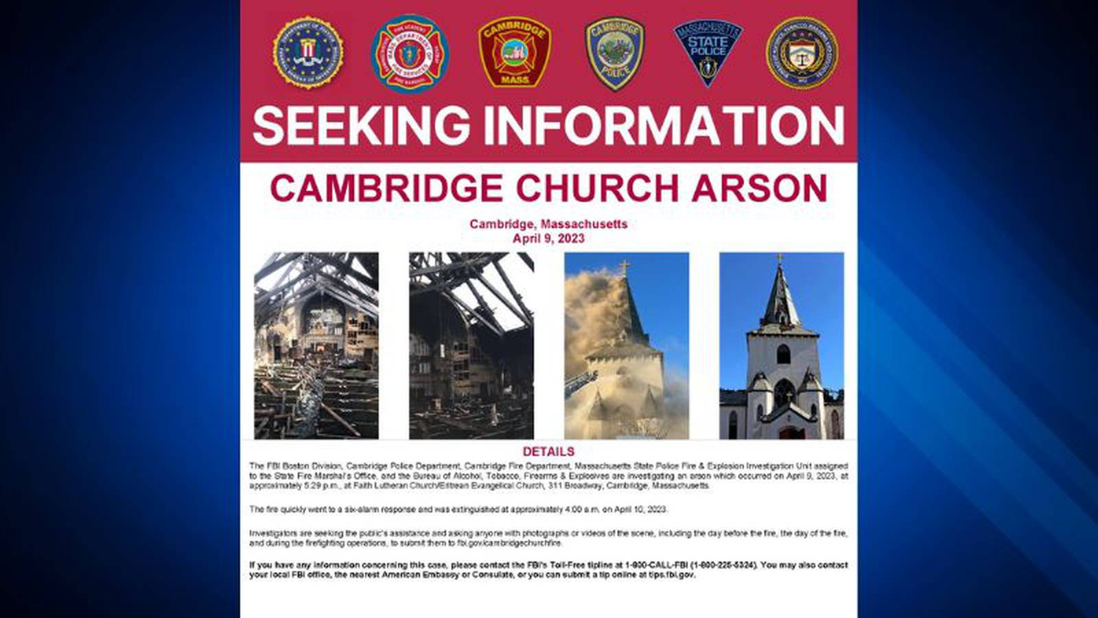Fire That Tore Through Cambridge Church On Easter Sunday Now Being Investigated As Arson Fbi 6528