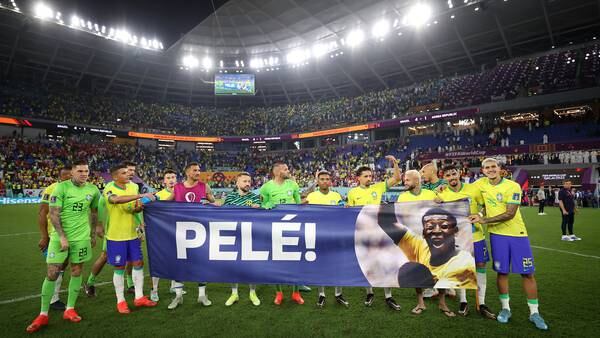 With Pelé ailing in hospital, Brazil thrills, then sends the 'king' its love
