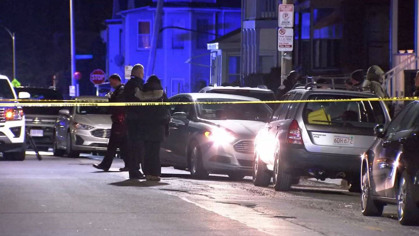Police blocked off part of Woodrow Avenue in Dorchester Thursday night after a reported shooting.