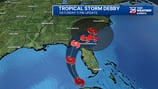 Tropical depression strengthens into Tropical Storm Debby as it moves through Gulf toward Florida