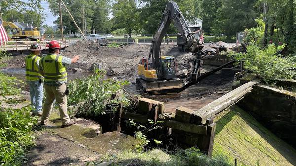 Crews demolish dam in Bridgewater, Mass.