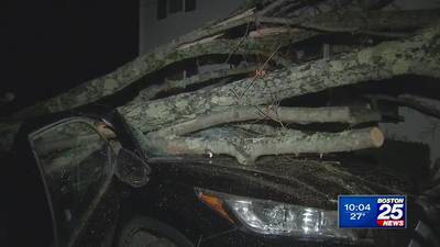 Fallen tree traps South Hampton man in crushed car for an hour