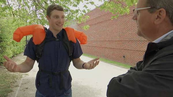 Local engineering student creates airbags for bicyclists to reduce injuries, save lives