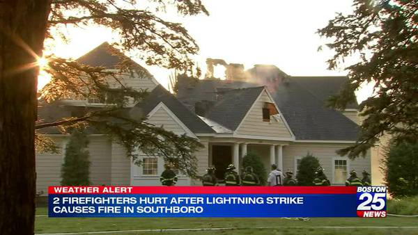 Southborough house fire caused by lightning strike, multiple firefighters sent to the hospital