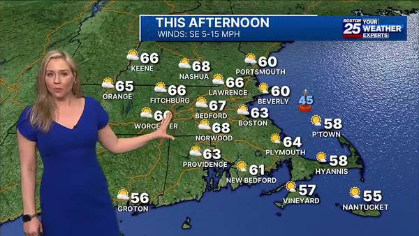 Boston 25 Saturday midday weather forecast