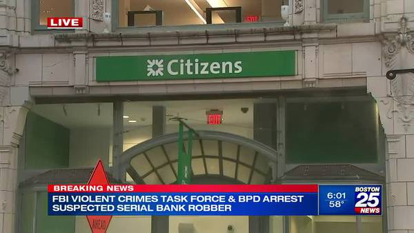 FBI violent crimes task force and BPD arrest suspected serial bank robber