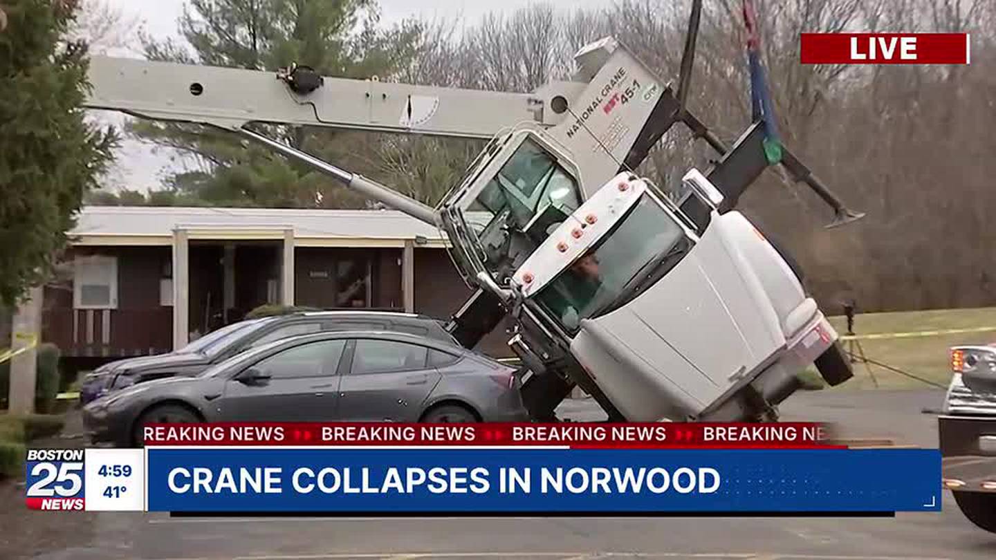 'Giant Earthquake': Norwood crane collapse prompts major emergency response – Boston 25 News