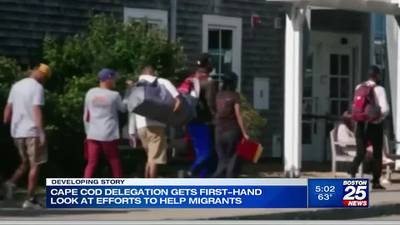 Local lawmakers tour Joint Base Cape Cod where migrants are staying