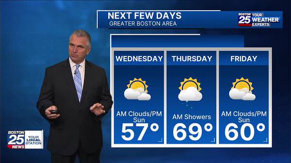 Boston 25 Tuesday night weather forecast