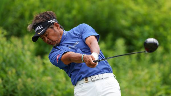 Fujita leads U.S. Senior Open by 3 strokes when rain hits. Play resumes Monday with 8 holes left