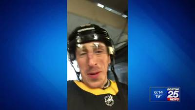 12-year-old boy recieves a unique message from Bruins Player