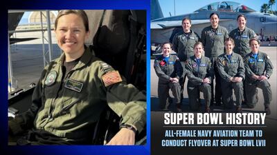 Waltham native part of first all-female navy aviation team to conduct flyover at Super Bowl LVII