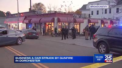Daytime shooting in Dorchester leaves bullet hole in busy laundromat, parked car