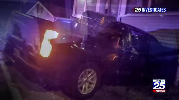 25 Investigates: Quincy PD investigating State Trooper who hit house while driving on 3 wheels