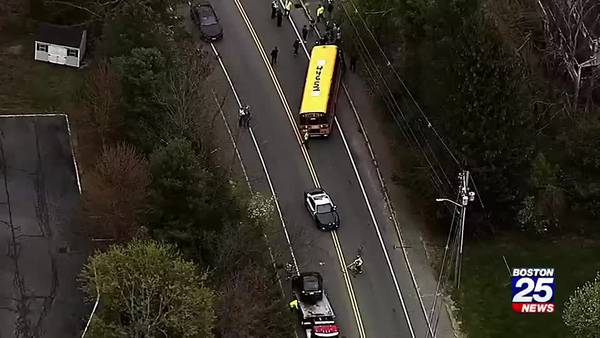 One taken to hospital when bus crashes in Plainville with students on board