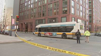Photos: Pedestrian struck by MBTA bus in Boston