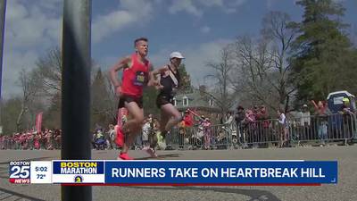 Heartbreak Hill lives up to its name amid balmy Boston Marathon