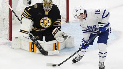 Maple Leafs beat Bruins 3-2 to tie their series at 1 game apiece