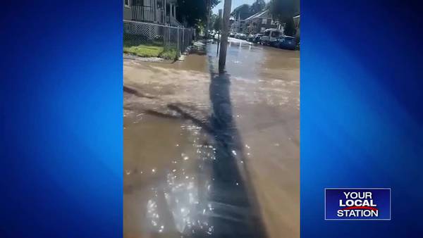 Water main break in Mattapan flooding roads and basements