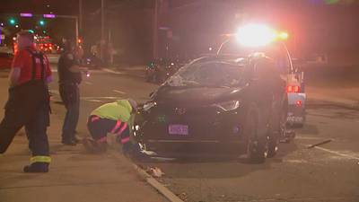 Woman hospitalized after West Roxbury rollover
