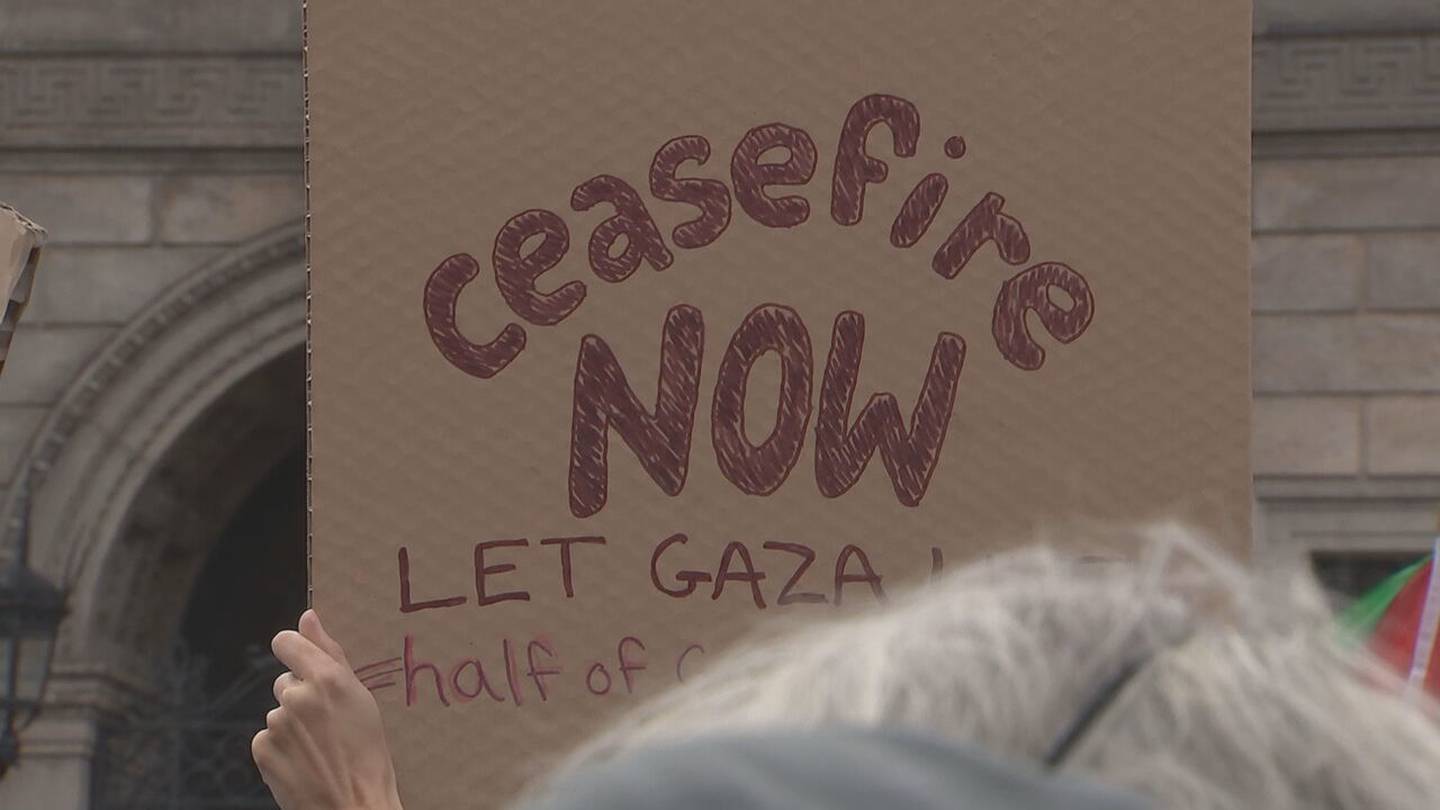 数千名巴勒斯坦支持者聚集在波士顿市中心，呼吁在加沙地带实施“停火”