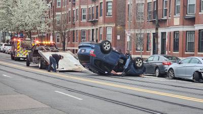 Rollover crash in Jamaica Plain pauses some parts of Green Line service  