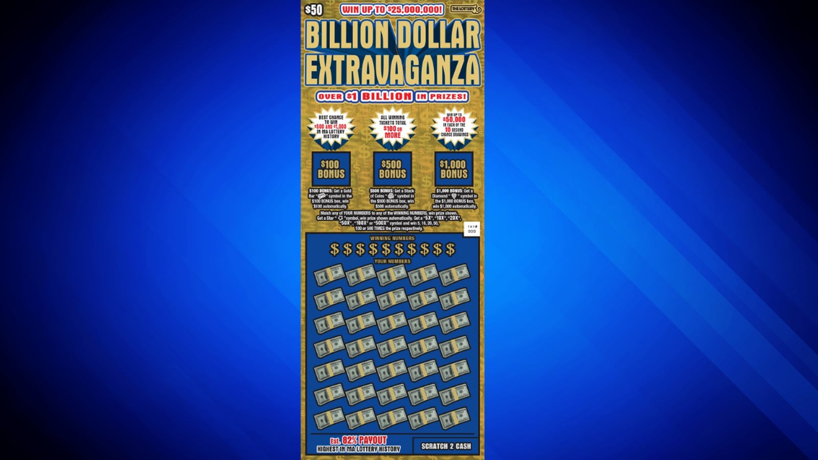‘Billion Dollar Extravaganza’ New 50 scratch ticket officially on