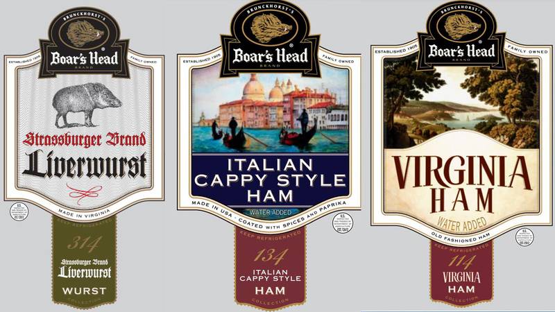 Boar's Head product labels