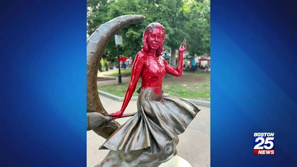 Man accused of vandalizing Salem’s ‘Bewitched’ statue with red paint