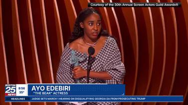 Boston native Ayo Edebiri wins SAG award for performance in ‘The Bear’