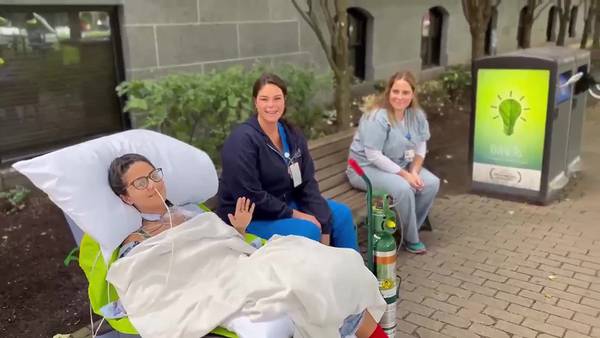 Travel nurse struck by lightning in Dorchester takes first trip outside since being hospitalized 