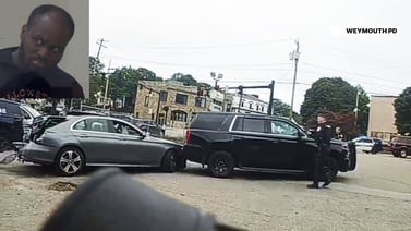 ‘Yo, chill!’: Dramatic new bodycam video shows driver repeatedly ramming police cruisers in Weymouth